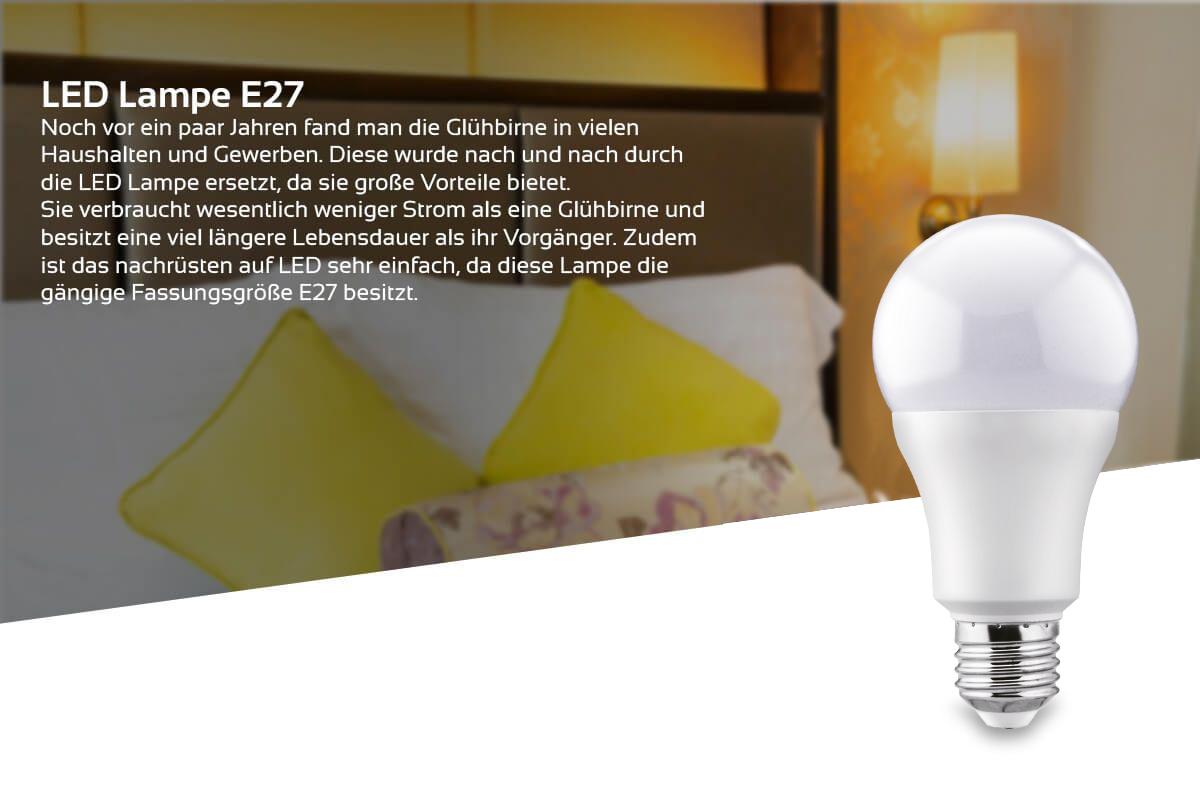 LED Lampe E27 15W A65 matt 1350lm - Lichtfarbe: Neutralweiß 4000K
