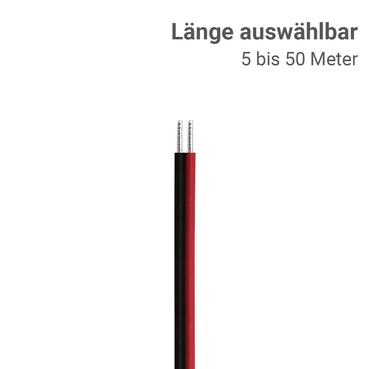 LED Kabel 2-polig - Querschnitt: 2x0,34mm² / AWG22 - Länge: 7,5m