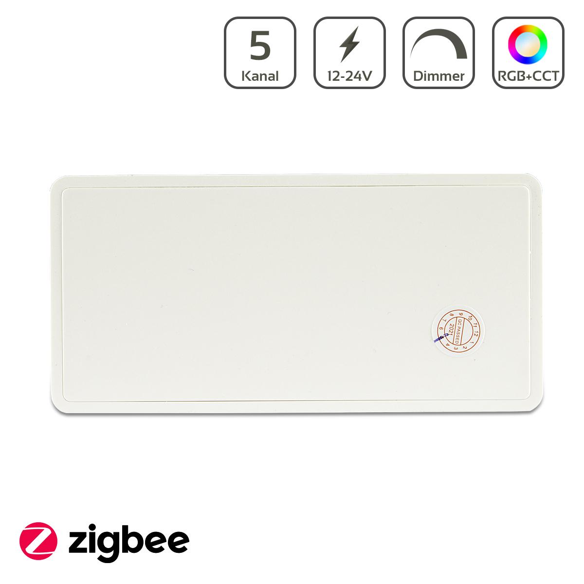 MiBoxer Zigbee 3.0 RGB+CCT LED Controller 5 Kanal 12/24V Multifunktion LED Strip Panel Steuerung FUT039Z