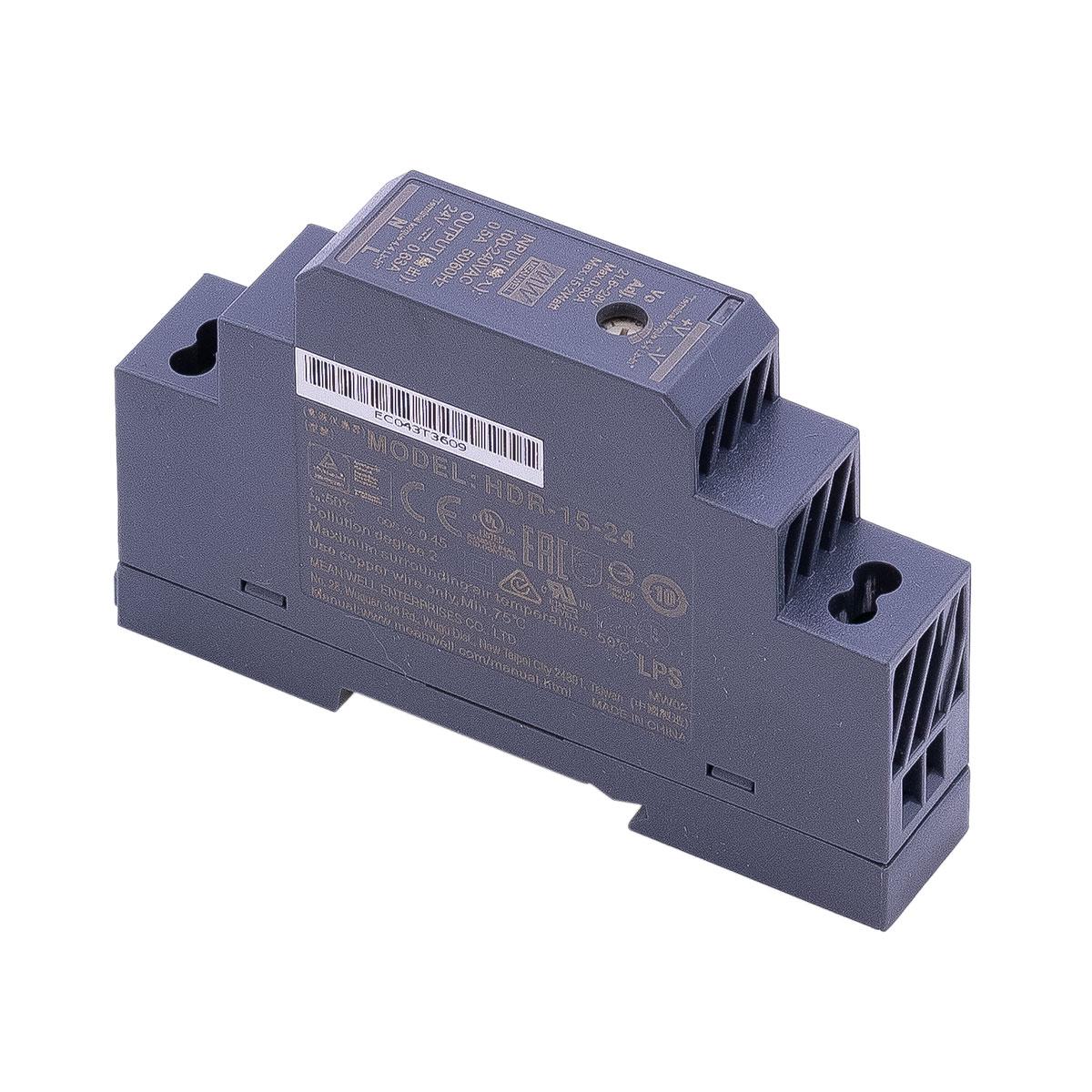 Mean Well HDR-15-24 LED Hutschienen Netzteil 15.2W 24V 0.63A DIN Rail CV
