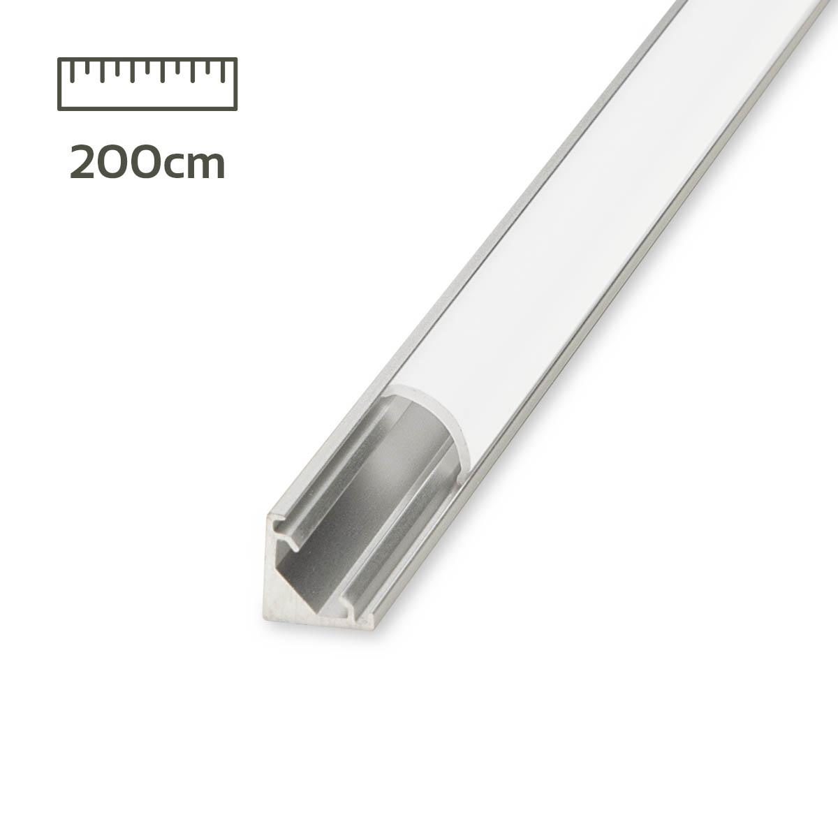 LED Eck-Profil eloxiert 8 x 8mm opal 200cm