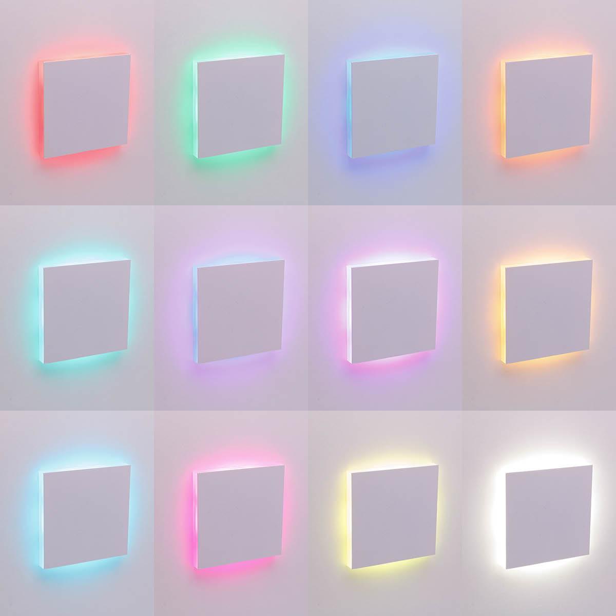LED Treppenleuchte IP44 eckig weiß - Lichtfarbe: RGB+CCT 5W - Lichtaustritt: Linea