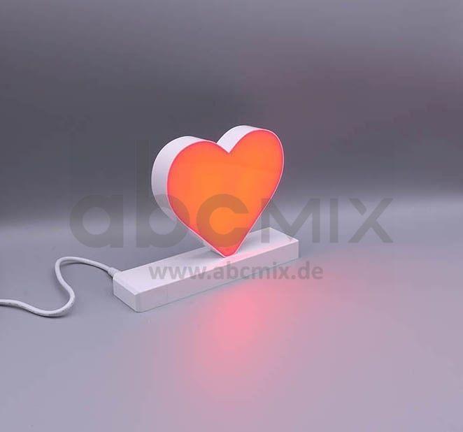 LED Buchstabe Click rotes Herz für 125 mm Arial 6500K weiß