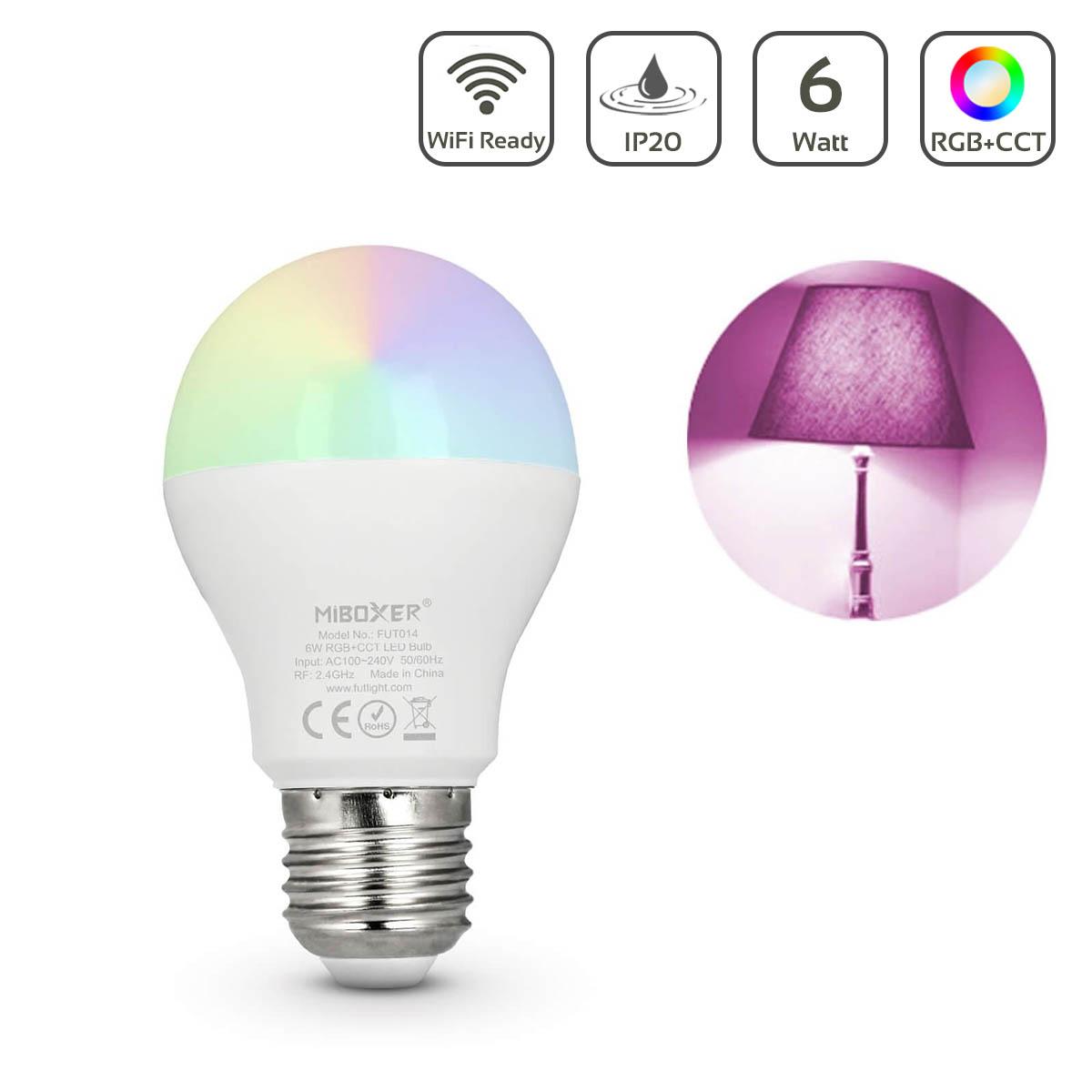 MiBoxer RGB+CCT Lampe  6W E27 | WiFi ready | FUT014