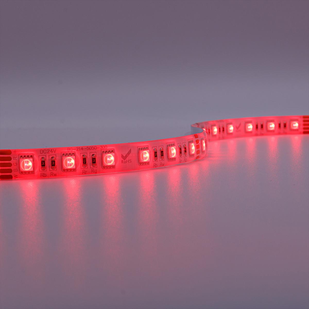 Strip 24V LED Streifen 5M 15W/m 60LED/m 12mm Farbwechsel - Lichtfarbe: RGB+6000K - Schutzart: IP65