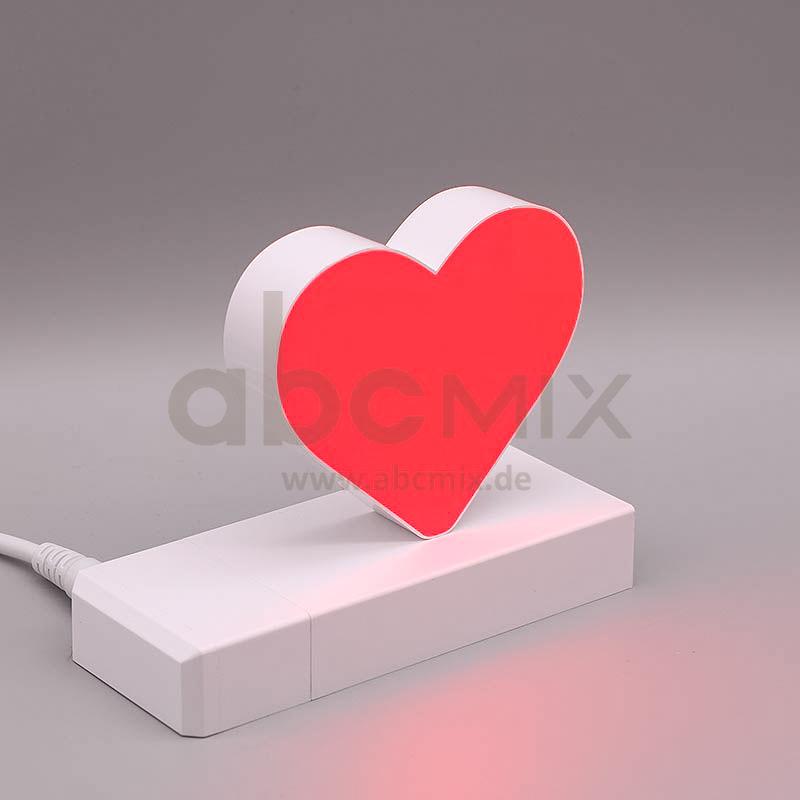 Leuchtbuchstabe EasyClick rotes Herz für 75mm Arial 4000K weiß