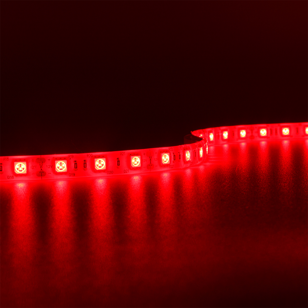 Strip 12V 5M 14,4W/m 60LED/m 10mm - Lichtfarbe: Rot - Schutzart: IP65