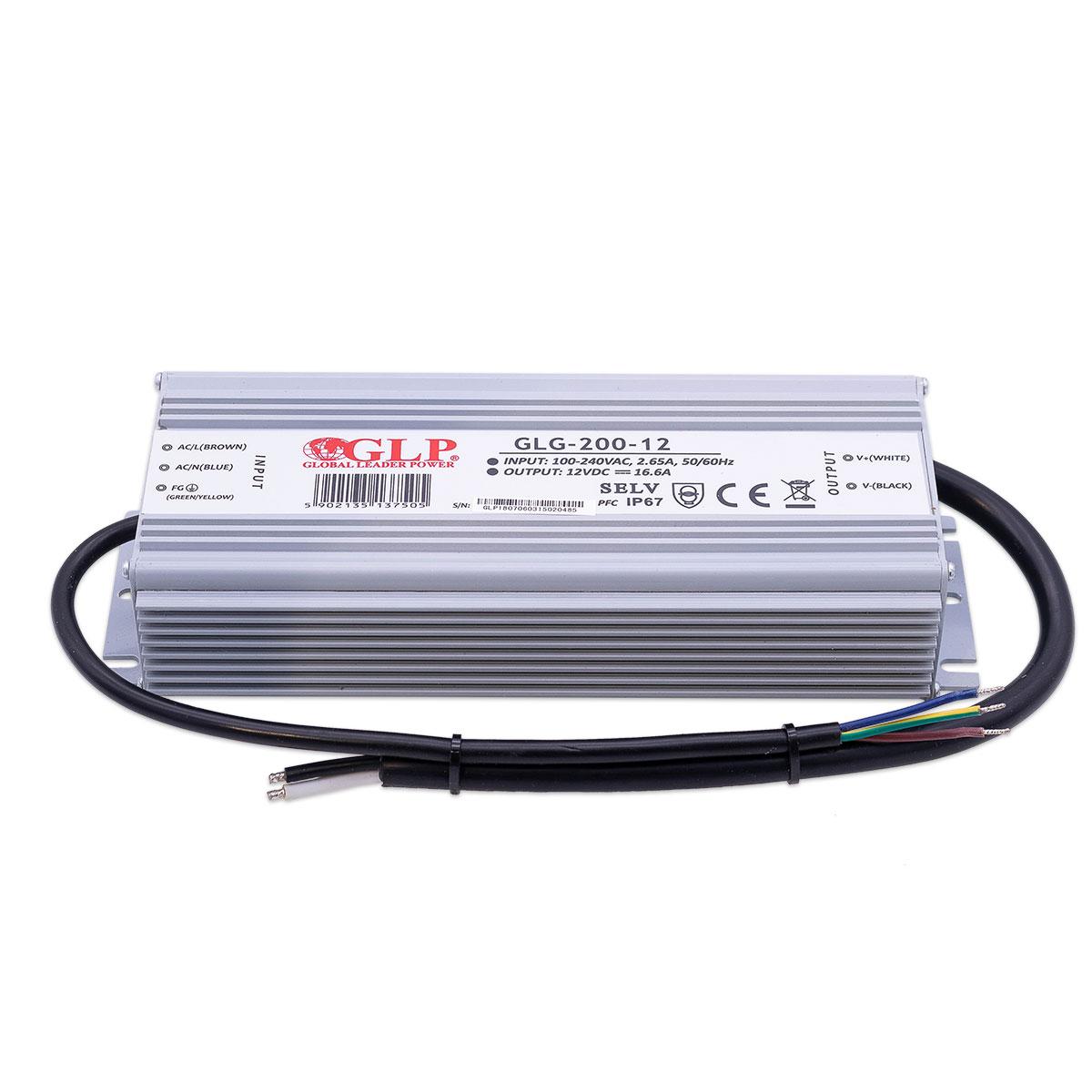 GLP GLG-200-12 LED Netzteil 200W 12V 16.6A IP67 Schaltnetzteil CV