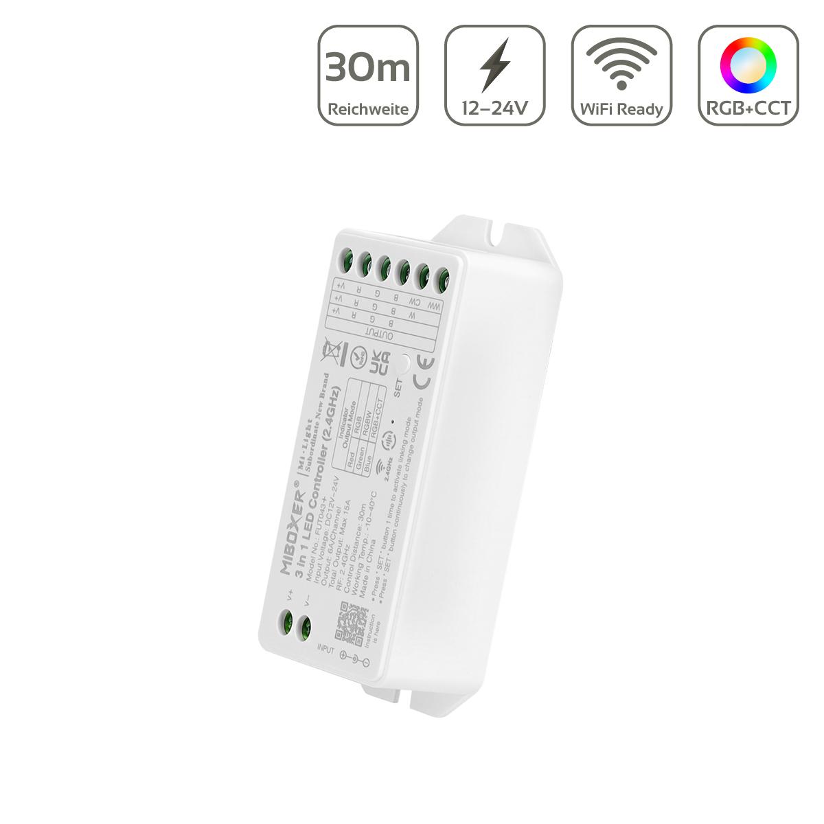 MiBoxer 3 in 1 LED Controller RGB / RGBW /RGB+CCT 12/24V FUT043+
