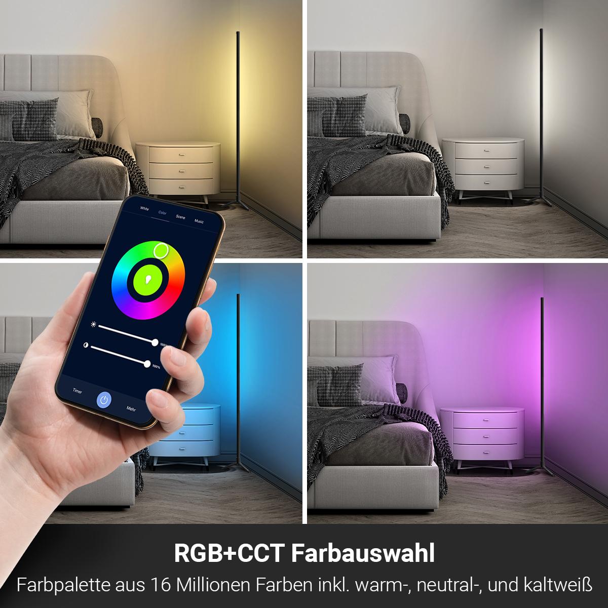 MiBoxer 12W RGB+CCT LED Stehlampe WiFi WL-FL5B