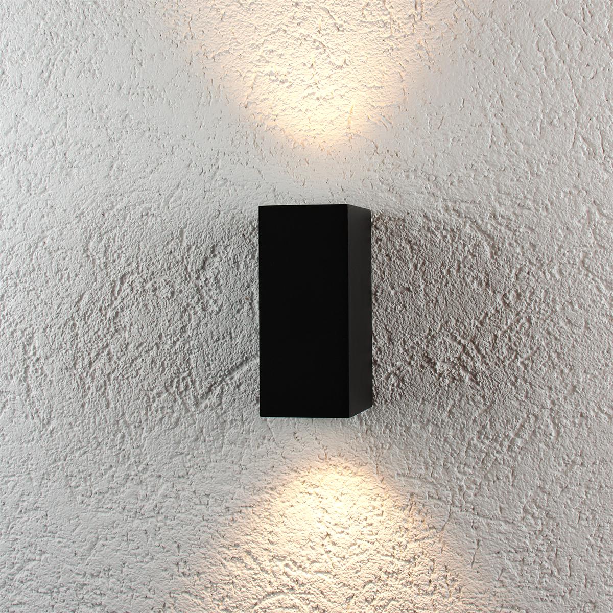 Außenleuchte UP&DOWN Light eckig für GU10 IP54 - Farbe: Schwarz