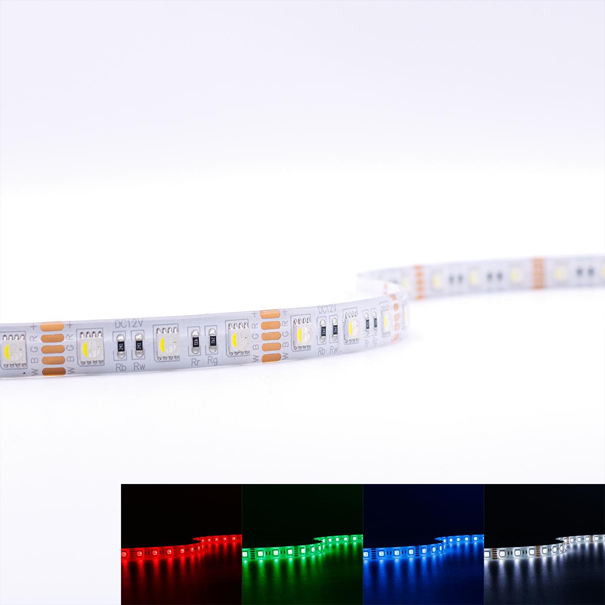 Strip 12V 5M 15W/m 60LED/m 12mm Farbwechsel - Lichtfarbe: RGB+6000K - Schutzart: IP65